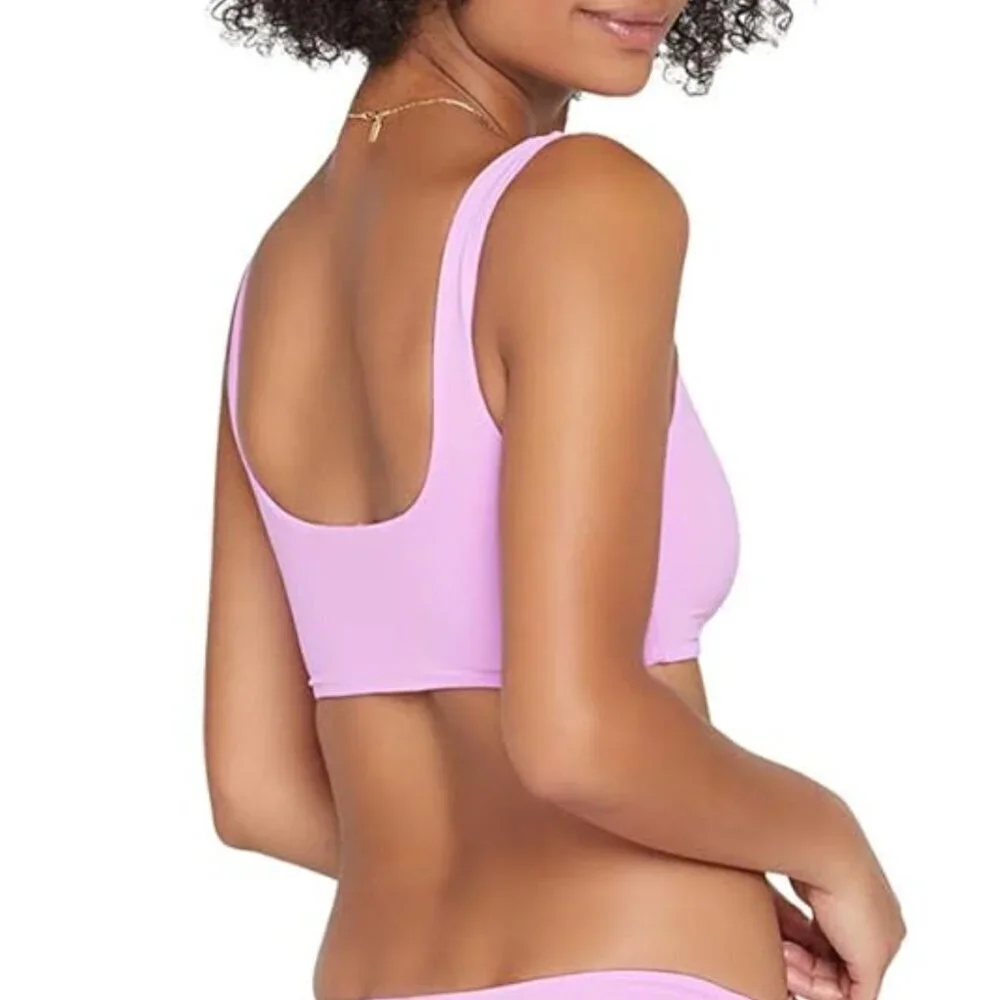 NWT l*space Wilder Ruched Drawstring Pullover Bikini Top in Rosebud Sz. XL